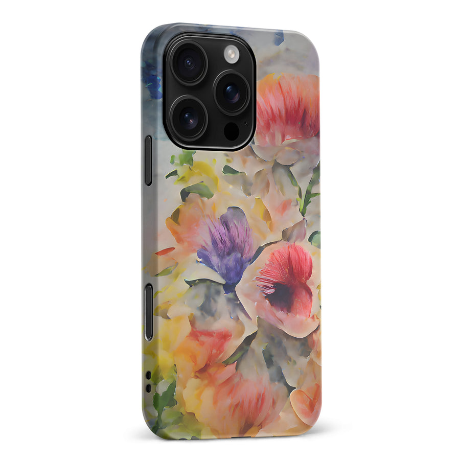 iPhone 16 Pro Max Whimsical Blooms Painted Flowers Phone Case