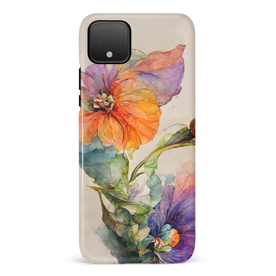 Google Pixel 4 Pastel Painted Petals Phone Case