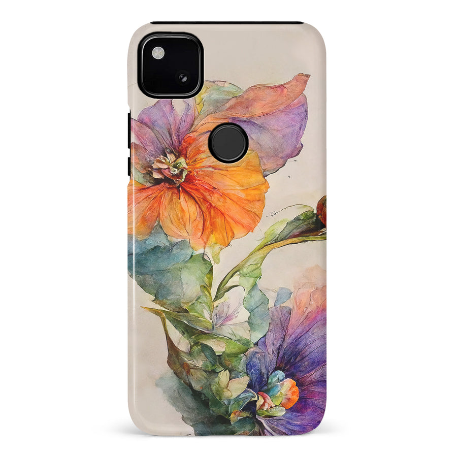 Google Pixel 4A Pastel Painted Petals Phone Case