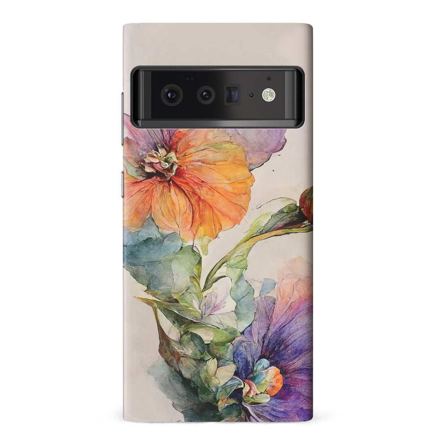 Google Pixel 6 Pro Pastel Painted Petals Phone Case