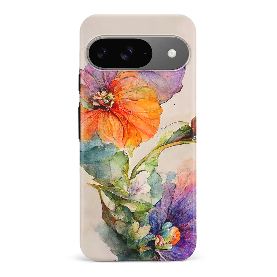 Google Pixel 9 Pastel Painted Petals Phone Case