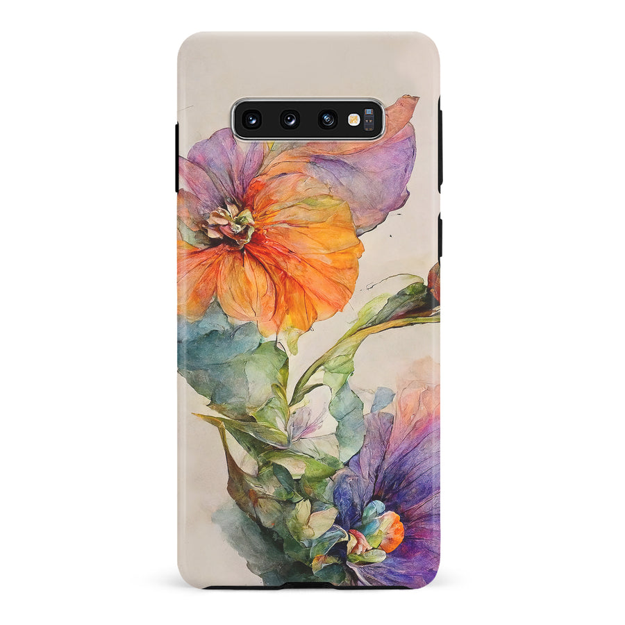 Samsung Galaxy S10 Pastel Painted Petals Phone Case