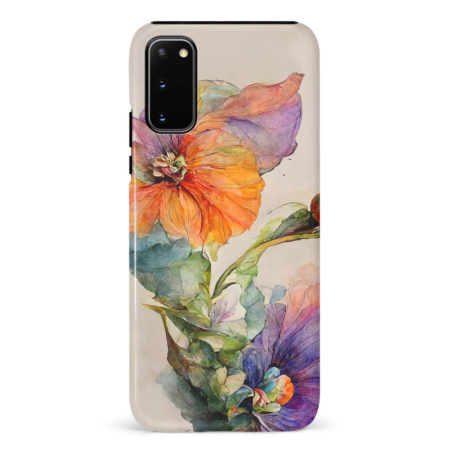 Samsung Galaxy S20 Pastel Painted Petals Phone Case