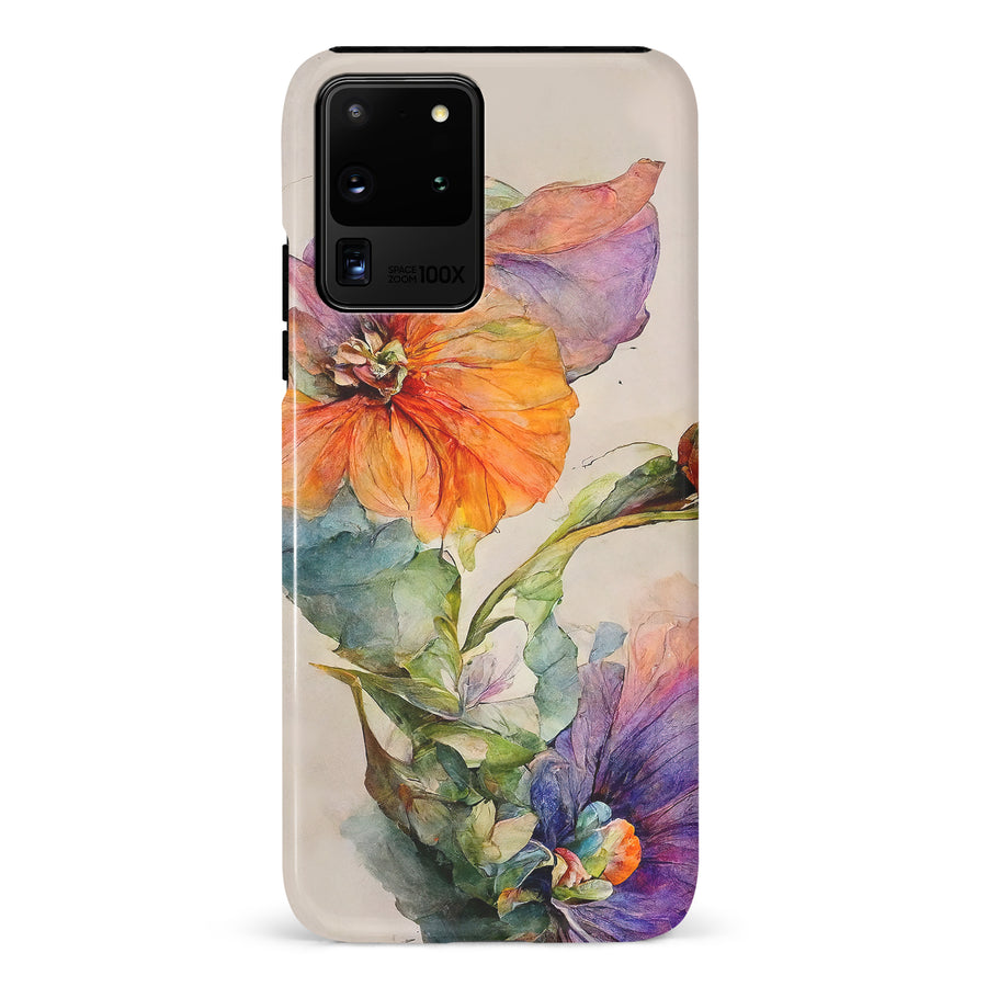 Samsung Galaxy S20 Ultra Pastel Painted Petals Phone Case