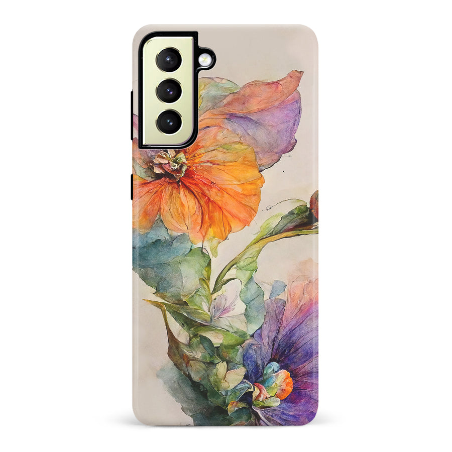 Samsung Galaxy S22 Plus Pastel Painted Petals Phone Case