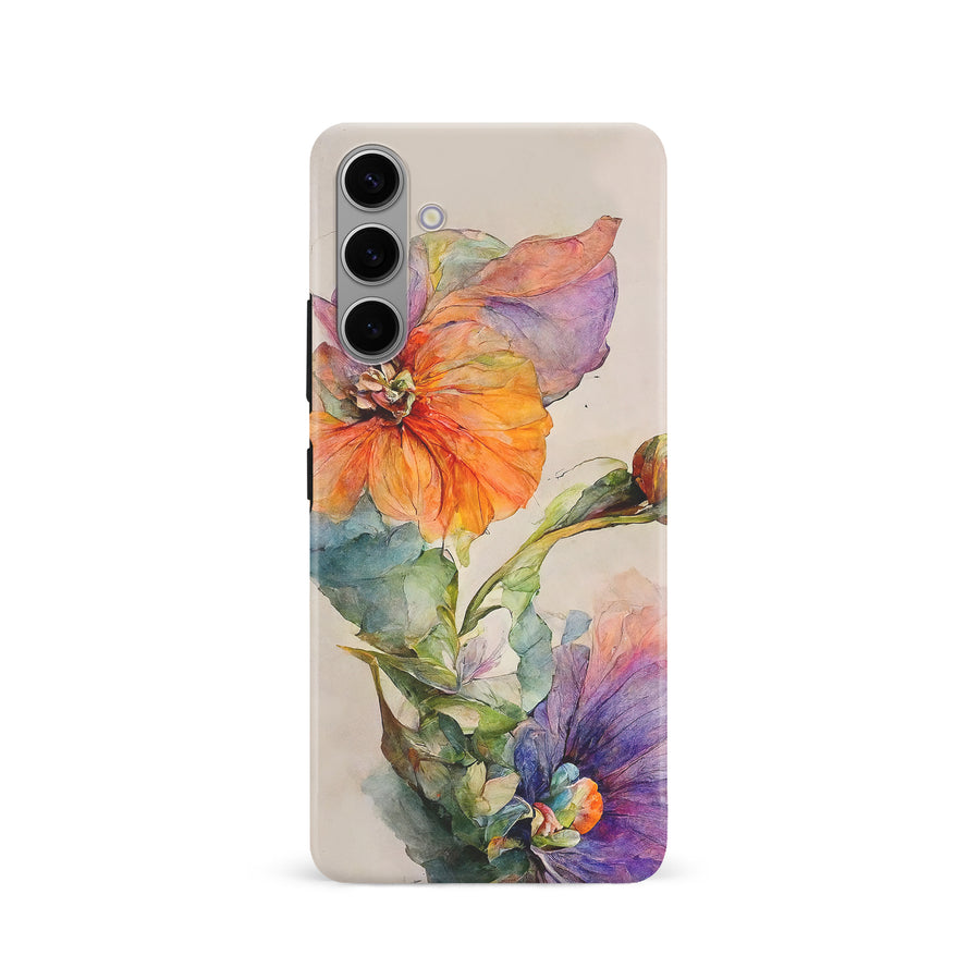 Samsung Galaxy S24 Pastel Painted Petals Phone Case