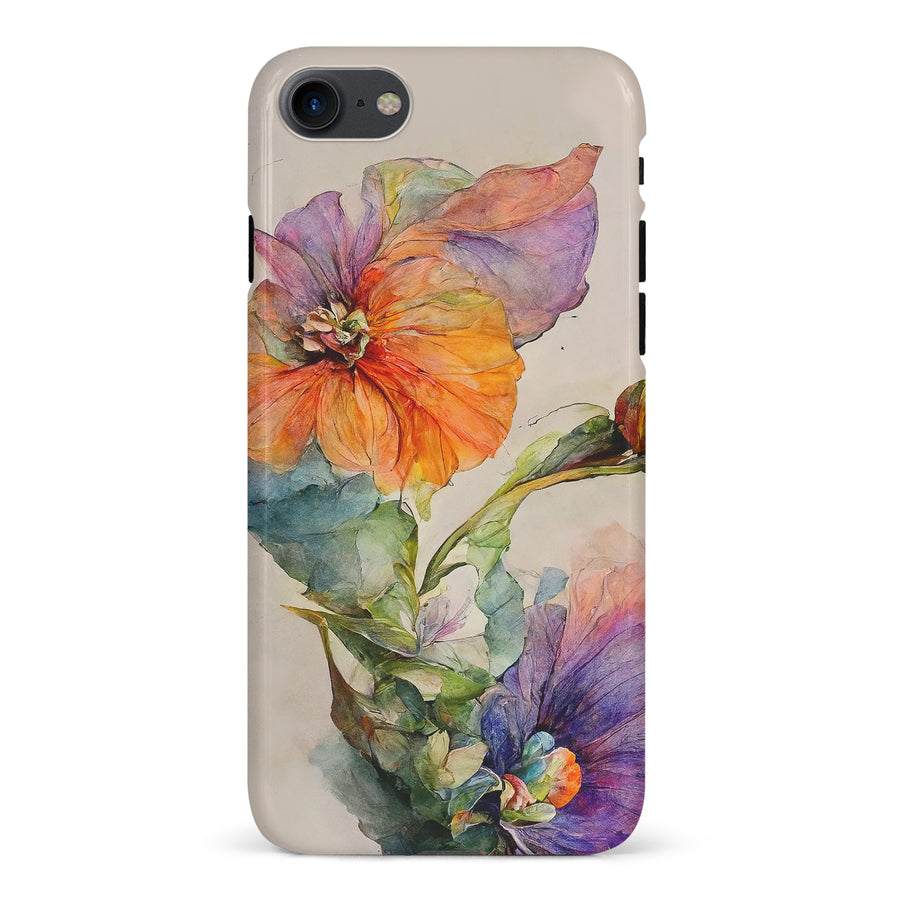 iPhone 7/8/SE Pastel Painted Petals Phone Case