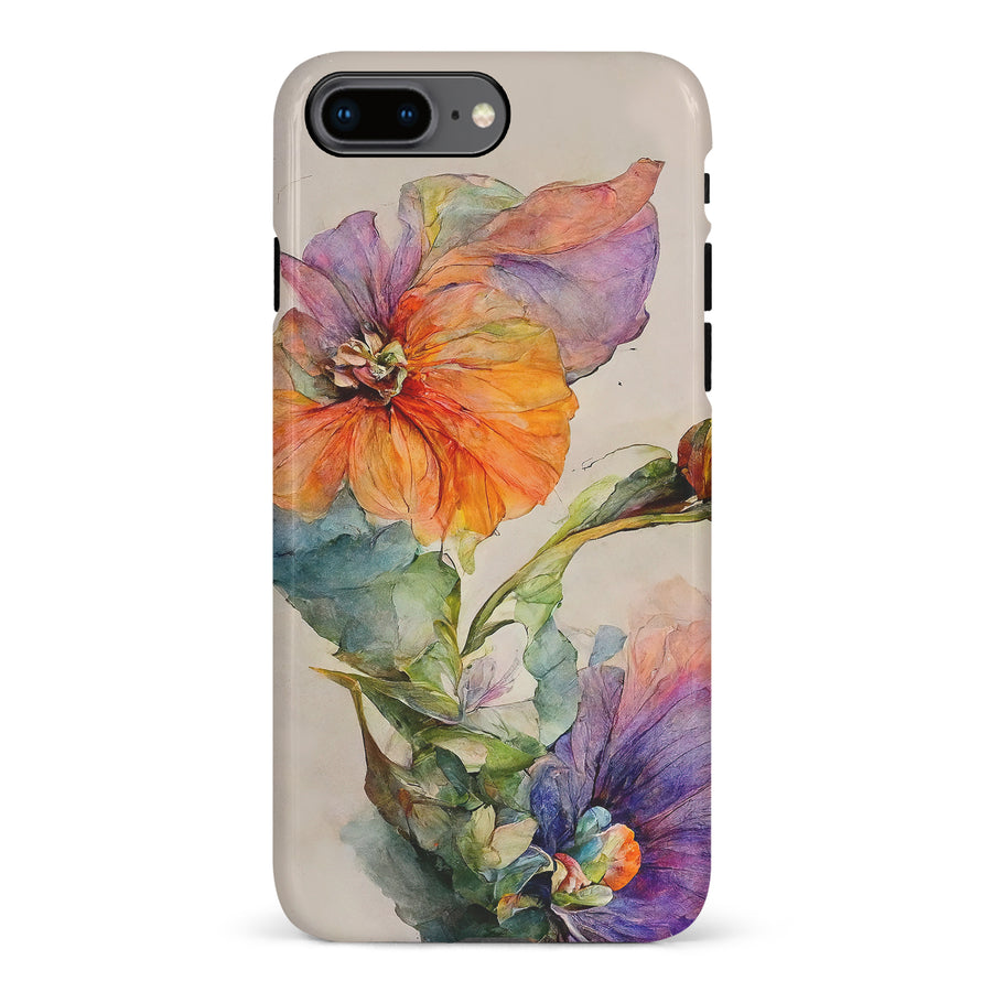 iPhone 8 Plus Pastel Painted Petals Phone Case