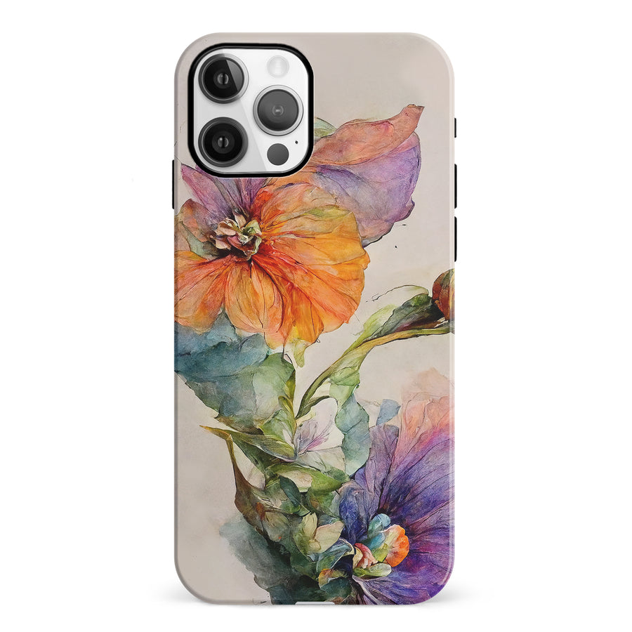 iPhone 12 Pastel Painted Petals Phone Case