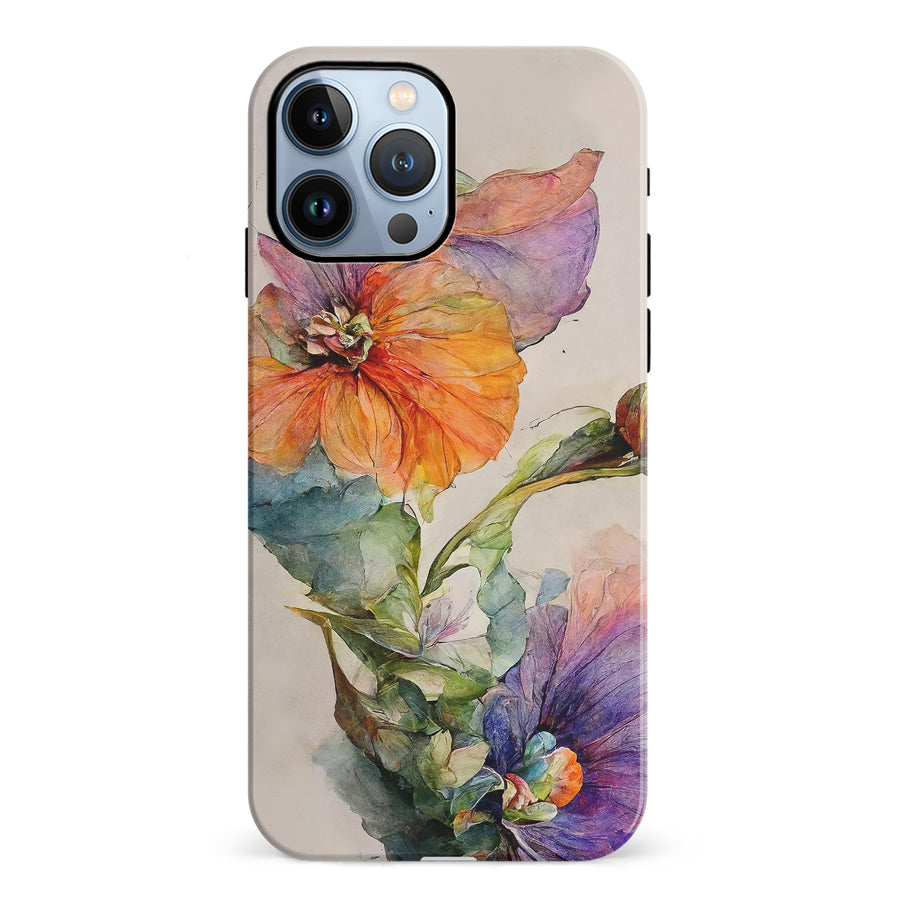 iPhone 12 Pro Pastel Painted Petals Phone Case