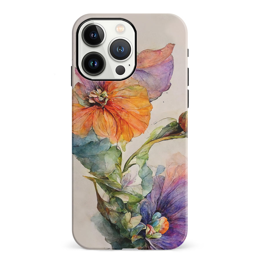 iPhone 13 Pro Pastel Painted Petals Phone Case