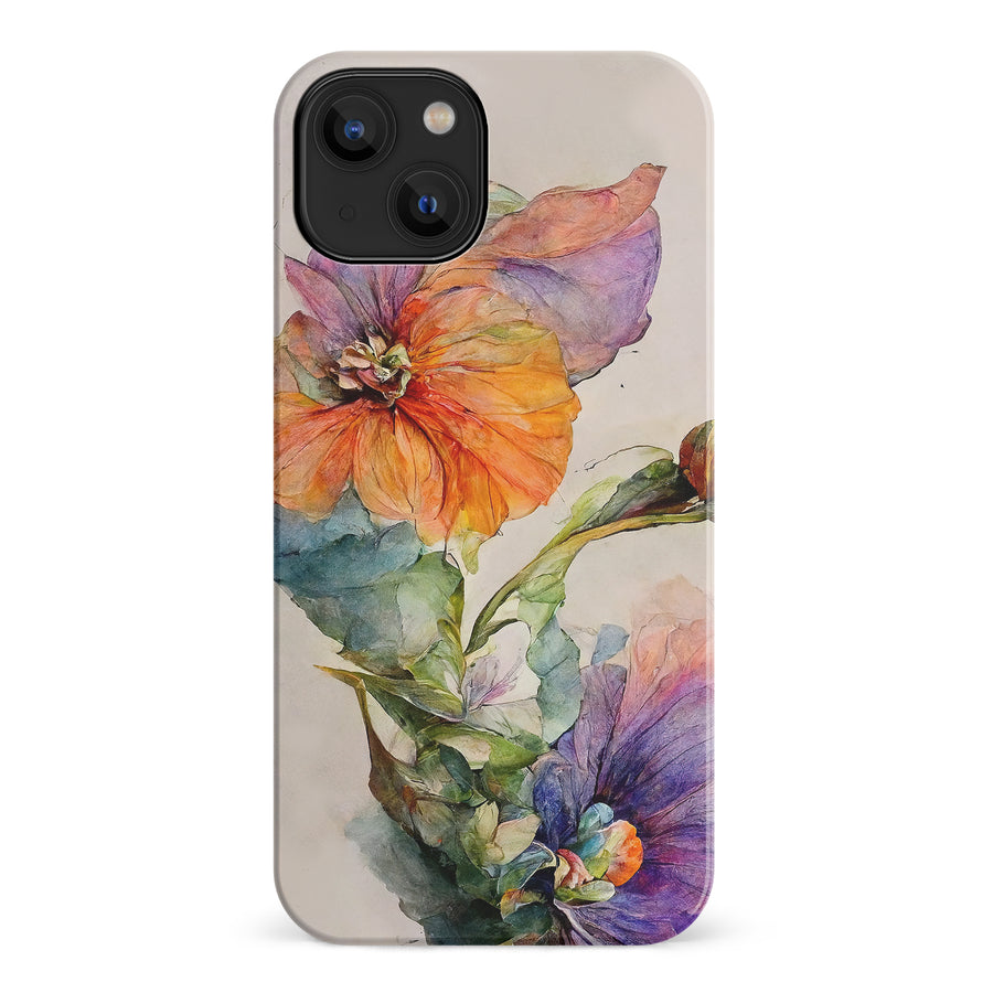 iPhone 14 Pastel Painted Petals Phone Case