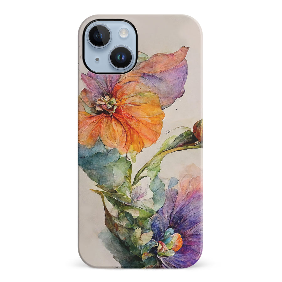 iPhone 14 Plus Pastel Painted Petals Phone Case