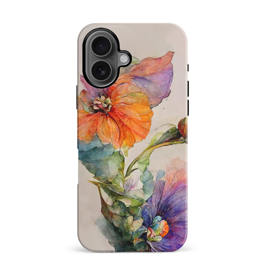 iPhone 16 Pastel Painted Petals Phone Case