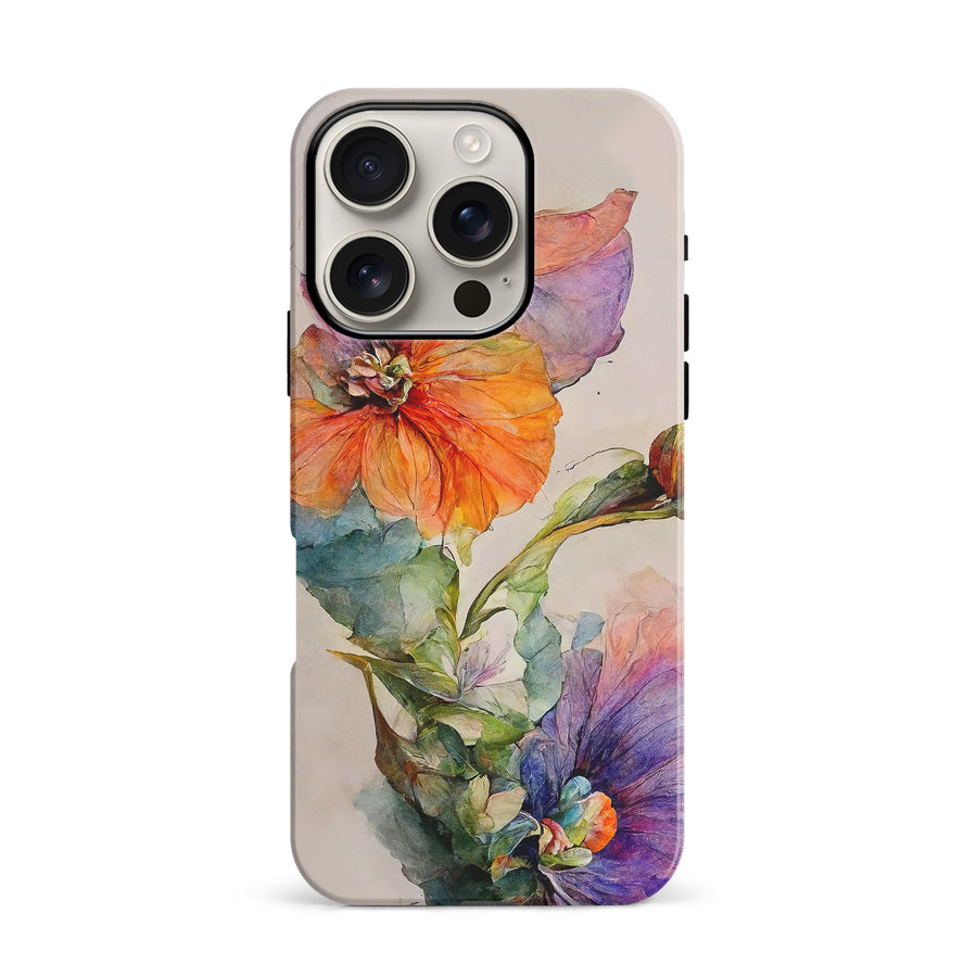 iPhone 16 Pro Pastel Painted Petals Phone Case