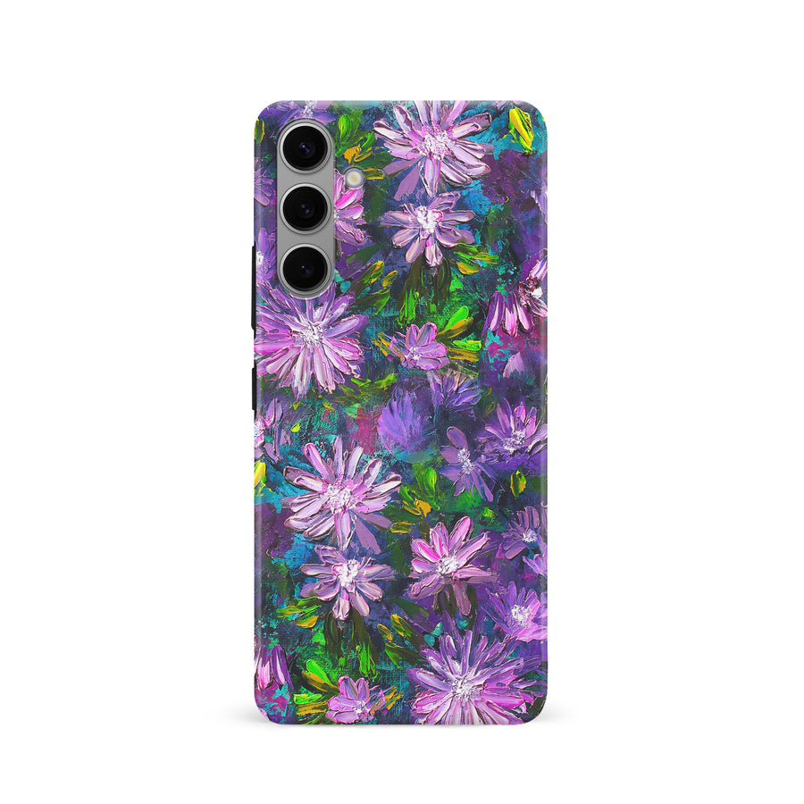 Samsung Galaxy S24 Kaleidoscope Painted Flowers Phone Case