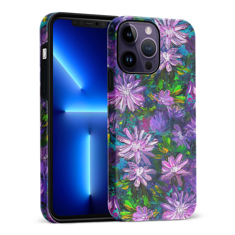 iPhone 14 Pro Kaleidoscope Painted Flowers Phone Case