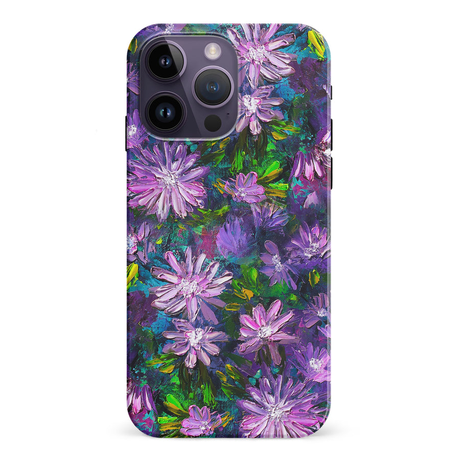 iPhone 15 Pro Kaleidoscope Painted Flowers Phone Case