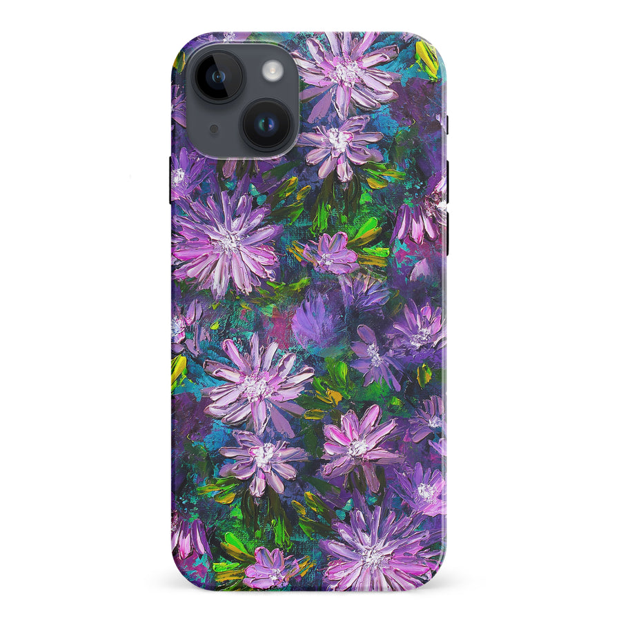 iPhone 15 Plus Kaleidoscope Painted Flowers Phone Case