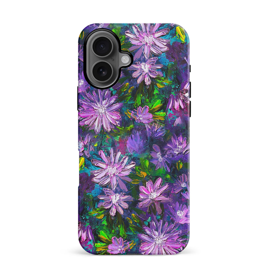 iPhone 16 Kaleidoscope Painted Flowers Phone Case