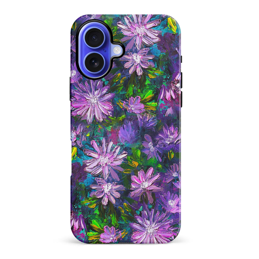 iPhone 16 Plus Kaleidoscope Painted Flowers Phone Case