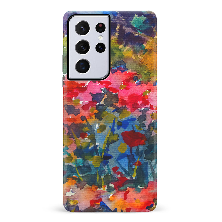 Samsung Galaxy S21 Ultra Painted Wildflowers Phone Case