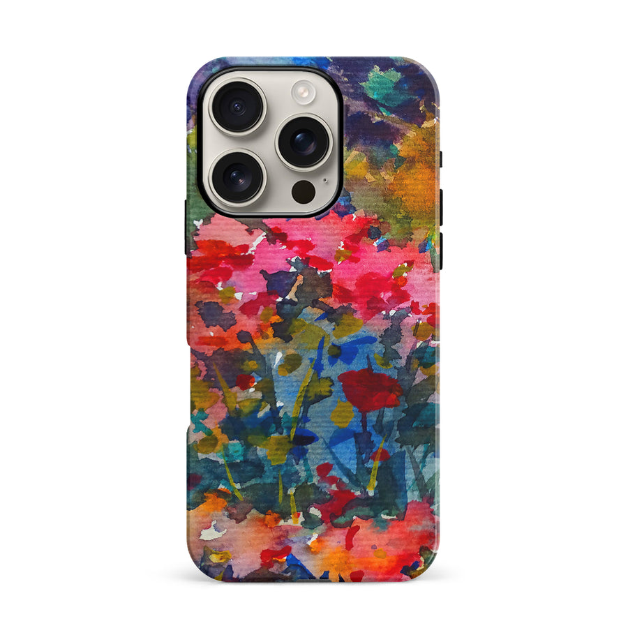 iPhone 16 Pro Painted Wildflowers Phone Case