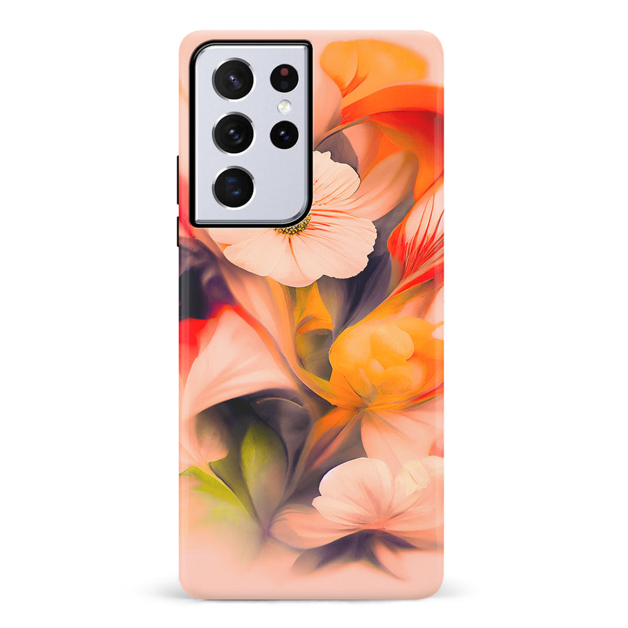 Samsung Galaxy S21 Ultra Tranquil Painted Orchids Phone Case