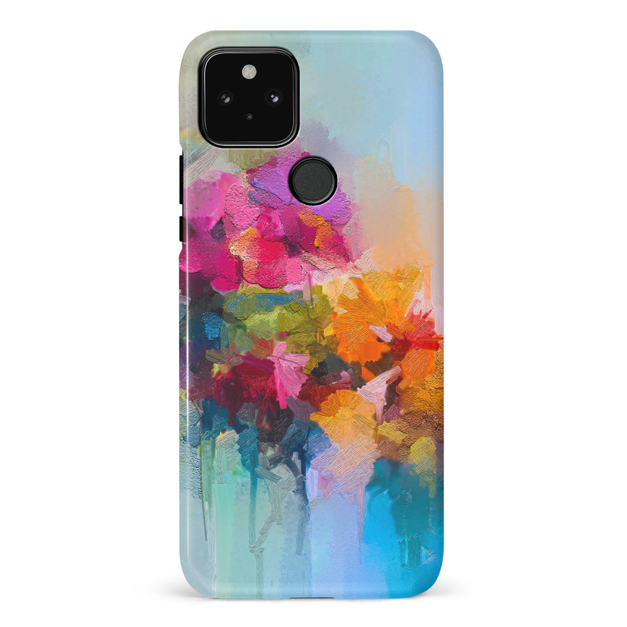 Google Pixel 5 Dance Painted Flowers Phone Case
