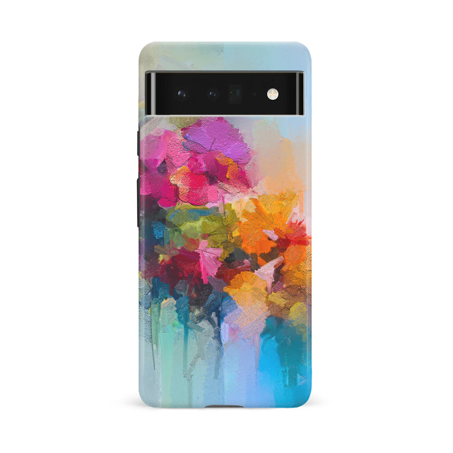 Google Pixel 6A Dance Painted Flowers Phone Case