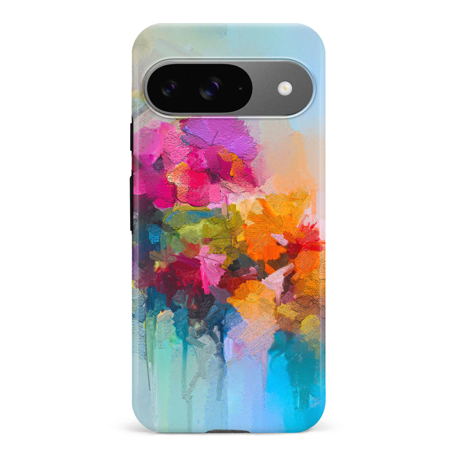 Google Pixel 9 Dance Painted Flowers Phone Case