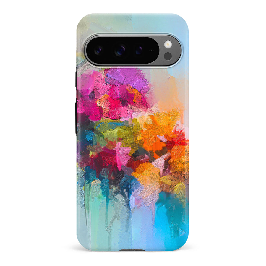 Google Pixel 9 Pro Dance Painted Flowers Phone Case