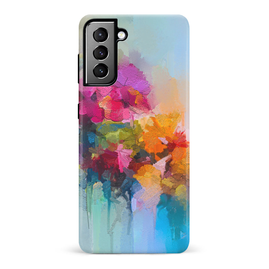 Samsung Galaxy S21 Plus Dance Painted Flowers Phone Case
