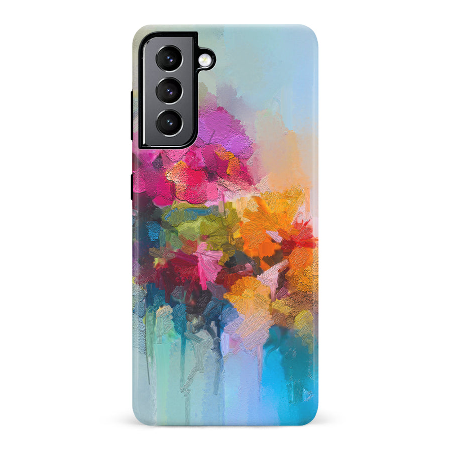 Samsung Galaxy S22 Dance Painted Flowers Phone Case