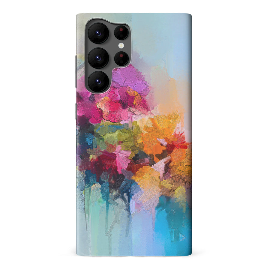 Samsung Galaxy S22 Ultra Dance Painted Flowers Phone Case