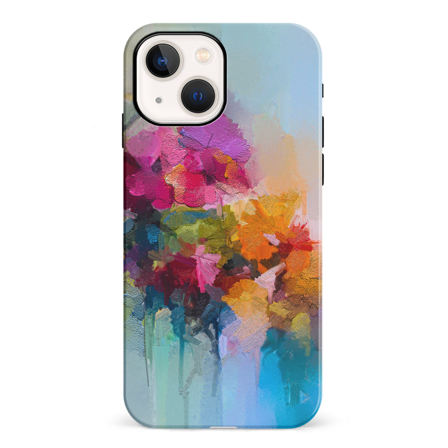 iPhone 13 Mini Dance Painted Flowers Phone Case