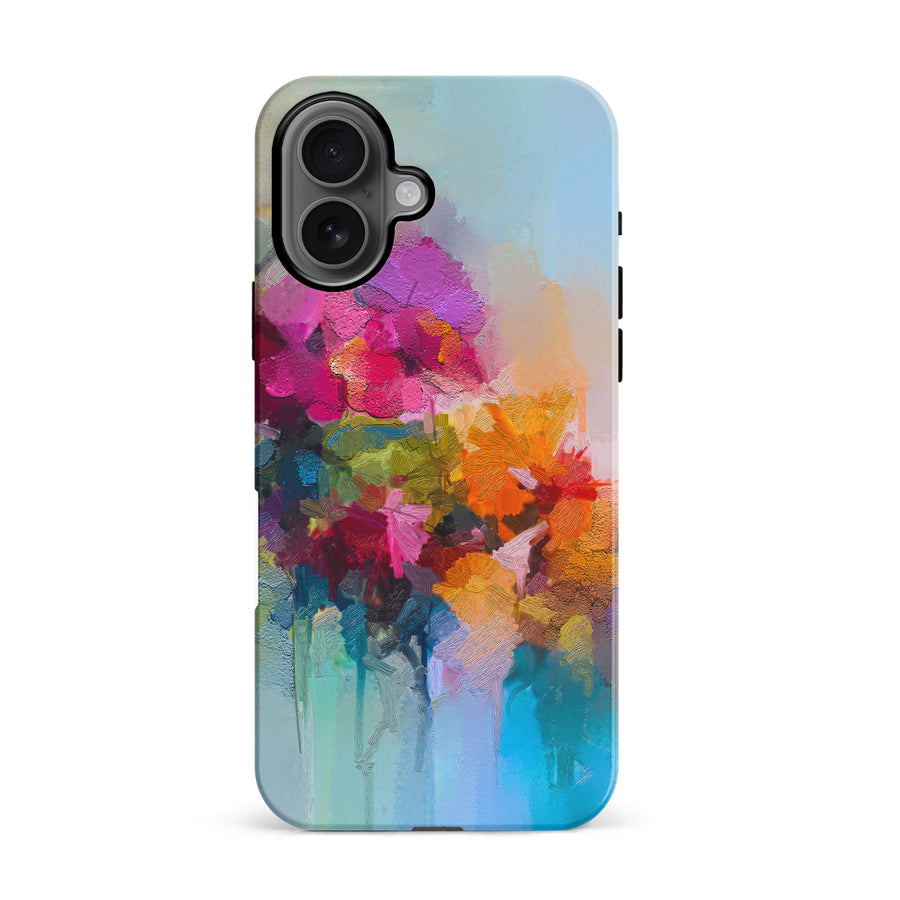 iPhone 16 Dance Painted Flowers Phone Case