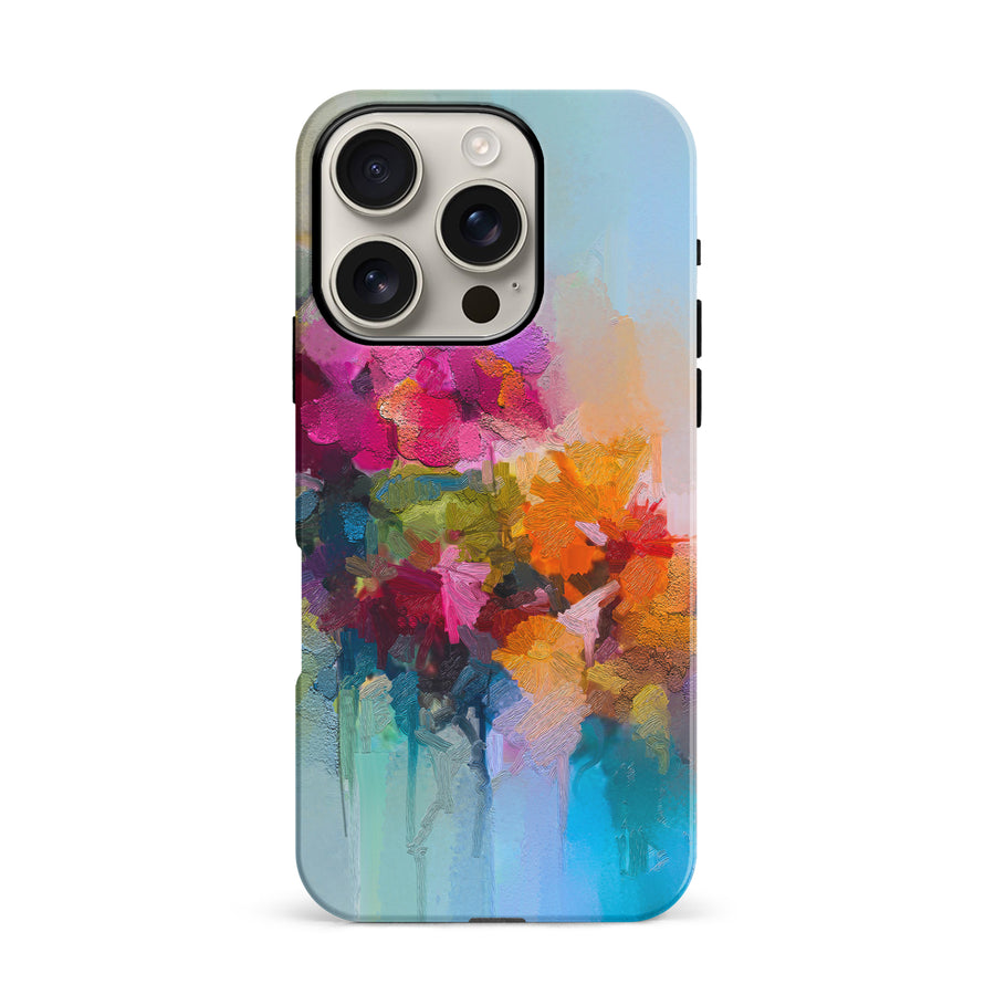 iPhone 16 Pro Dance Painted Flowers Phone Case