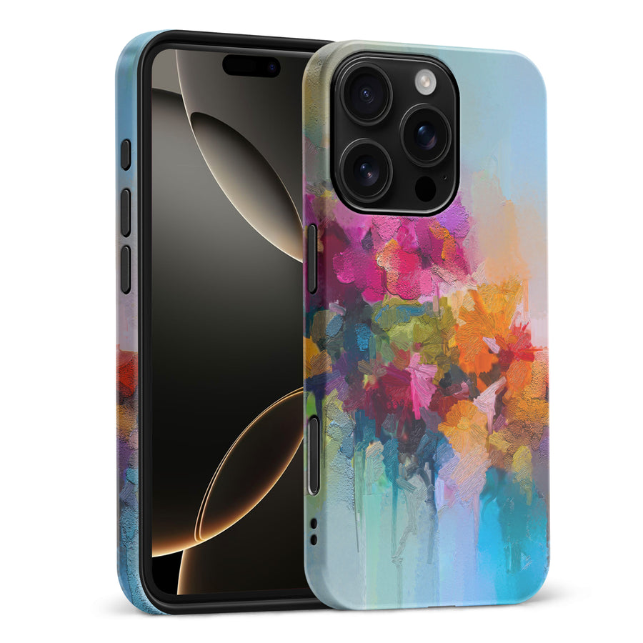 iPhone 16 Pro Max Dance Painted Flowers Phone Case