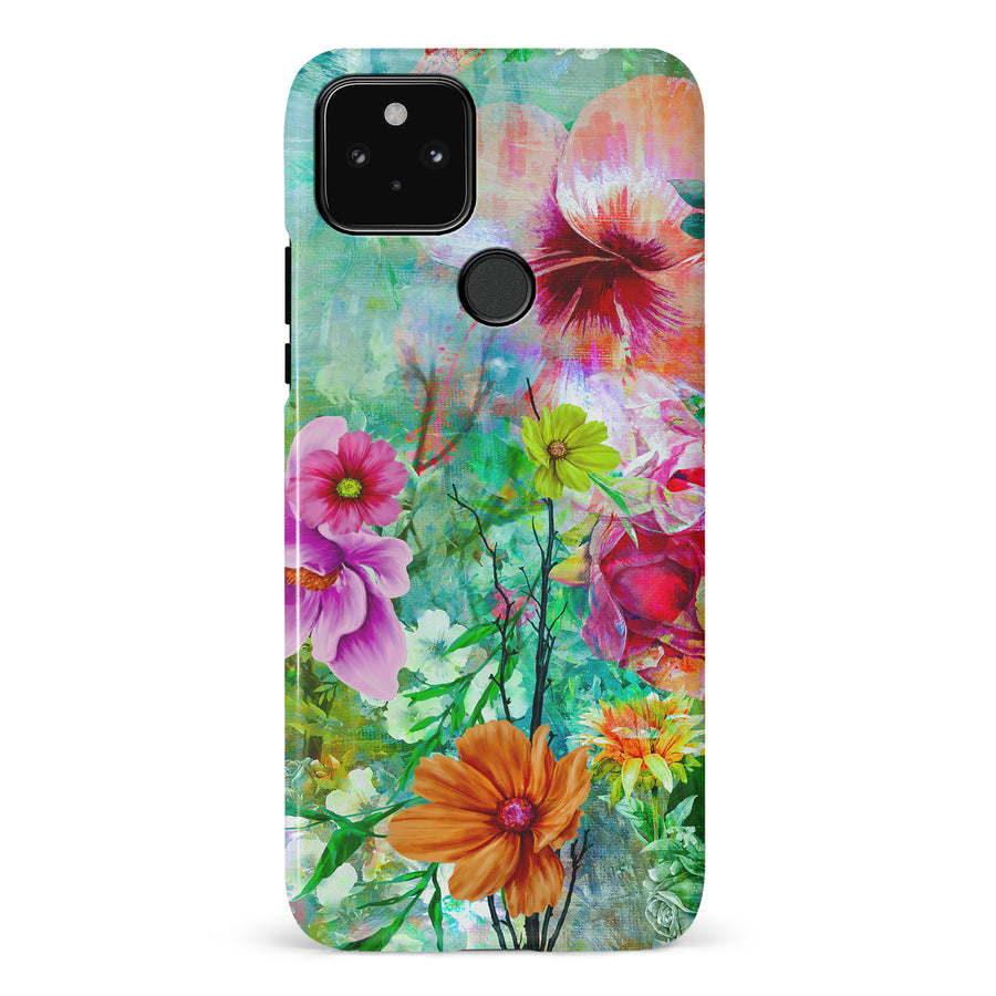 Google Pixel 5 Radiant Springtime Painted Flowers Phone Case
