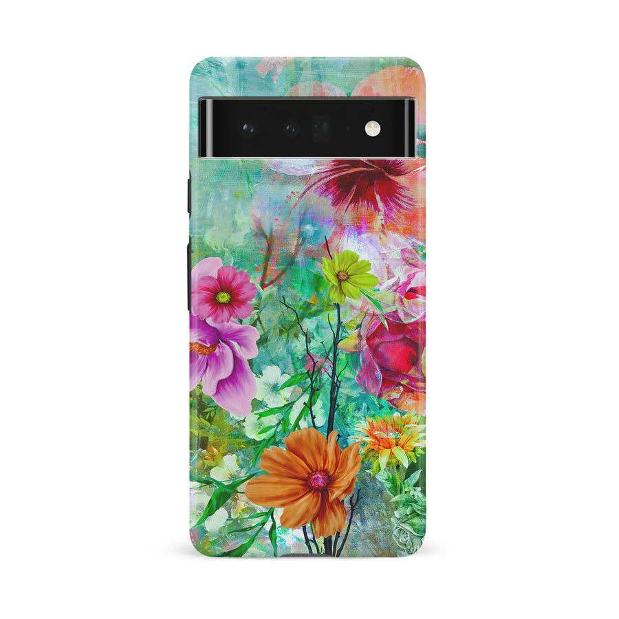 Google Pixel 6A Radiant Springtime Painted Flowers Phone Case