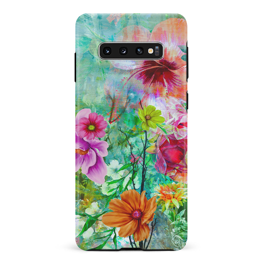 Samsung Galaxy S10 Radiant Springtime Painted Flowers Phone Case