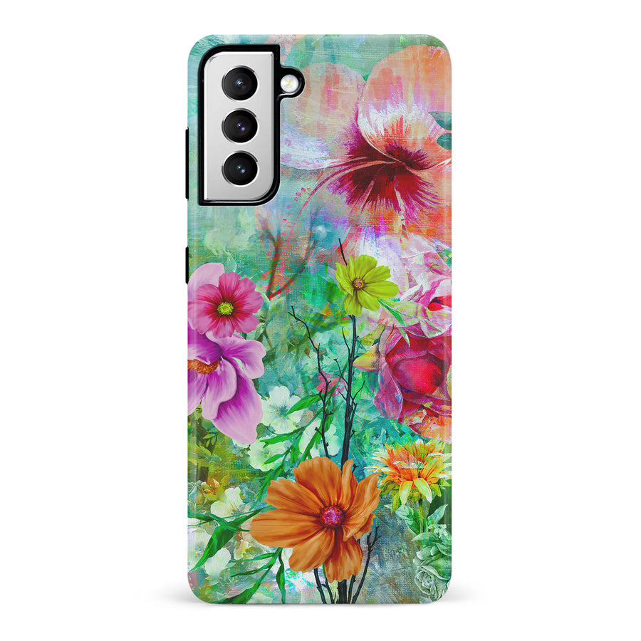 Samsung Galaxy S21 Radiant Springtime Painted Flowers Phone Case