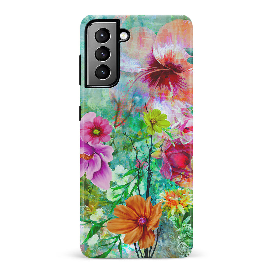 Samsung Galaxy S21 Plus Radiant Springtime Painted Flowers Phone Case