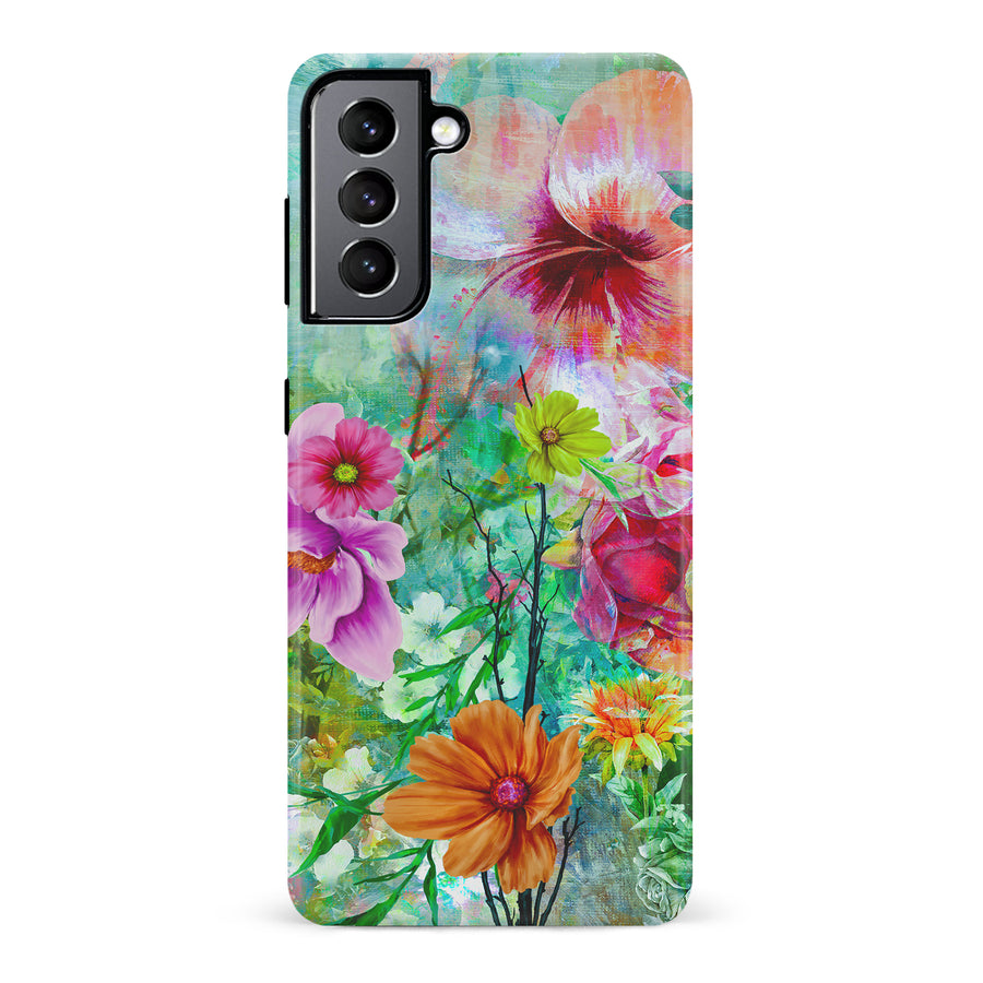 Samsung Galaxy S22 Radiant Springtime Painted Flowers Phone Case