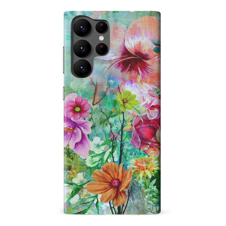 Samsung Galaxy S22 Ultra Radiant Springtime Painted Flowers Phone Case