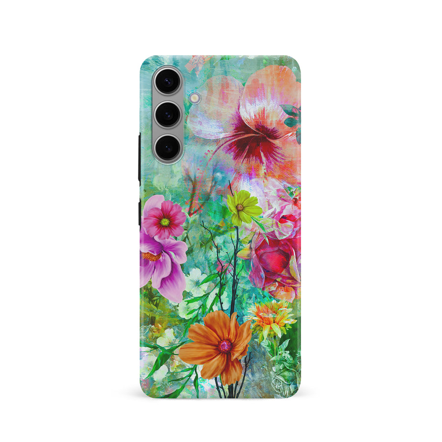 Samsung Galaxy S24 Radiant Springtime Painted Flowers Phone Case