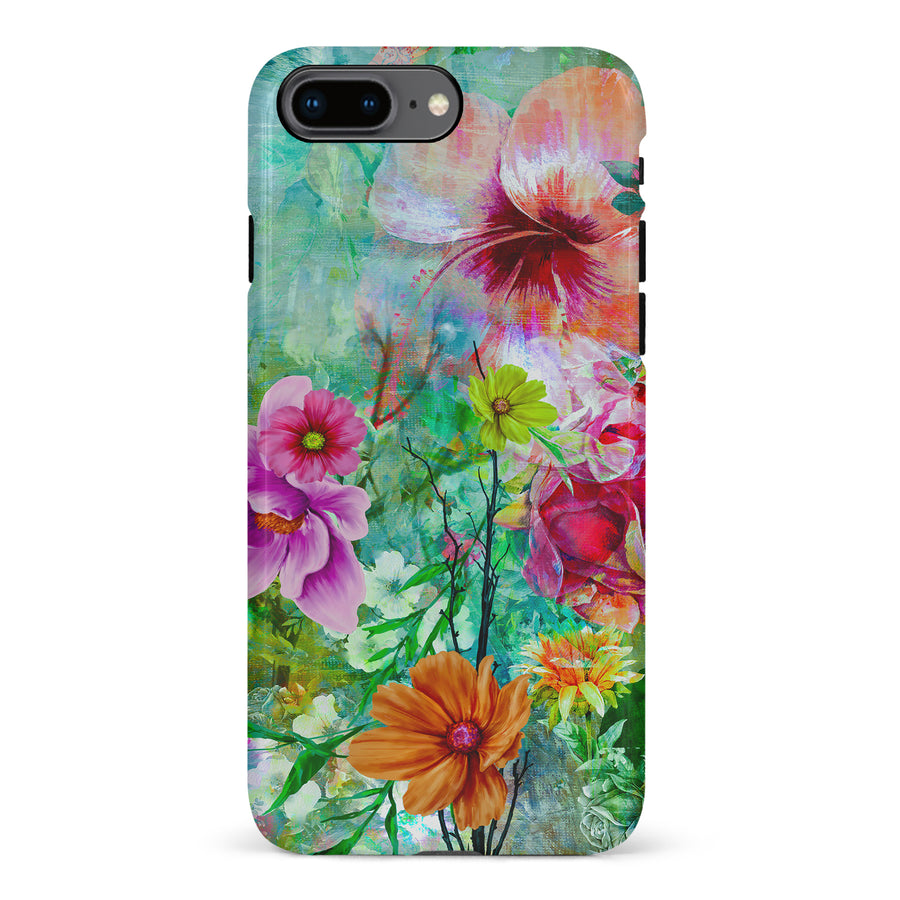 iPhone 8 Plus Radiant Springtime Painted Flowers Phone Case