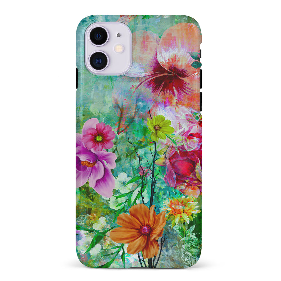 iPhone 11 Radiant Springtime Painted Flowers Phone Case