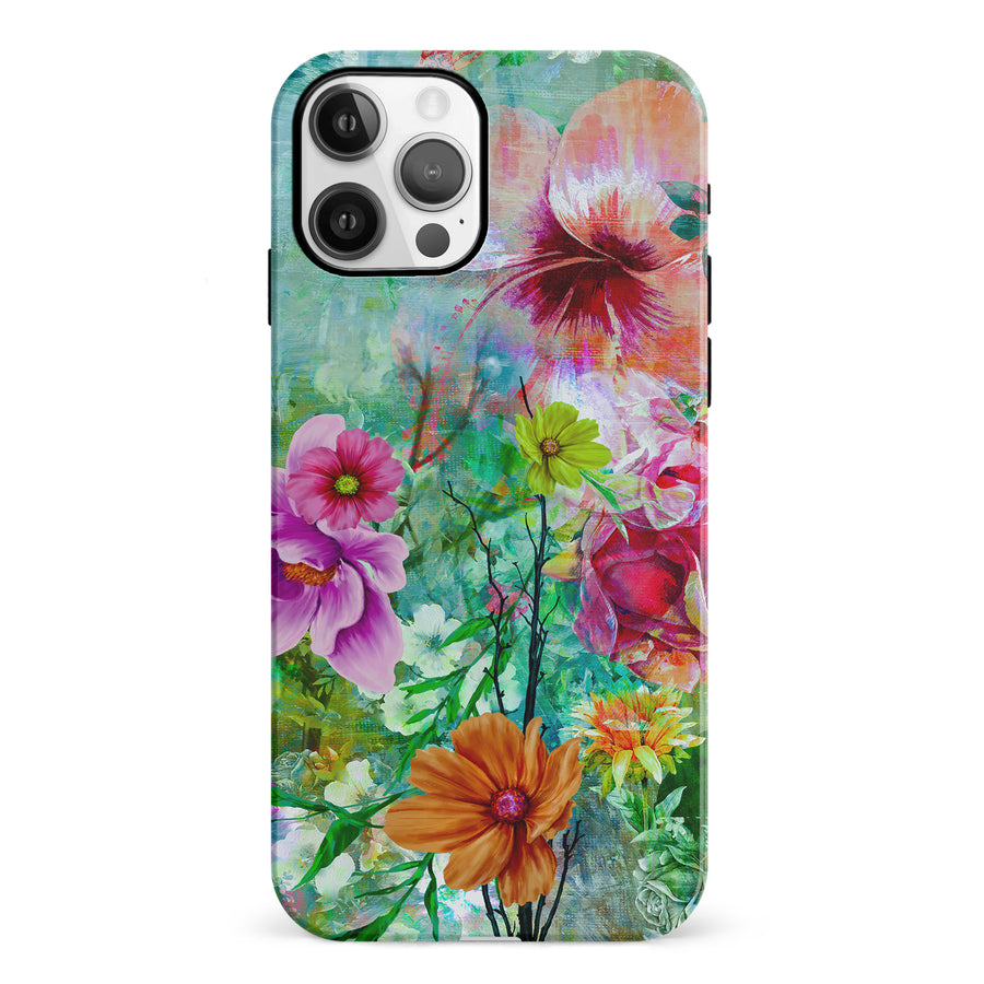 iPhone 12 Radiant Springtime Painted Flowers Phone Case